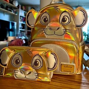 Lion King Platinum Loungefly backpack and wallet